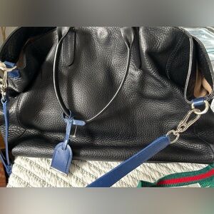 Cole Haan black leather shopper designer bag